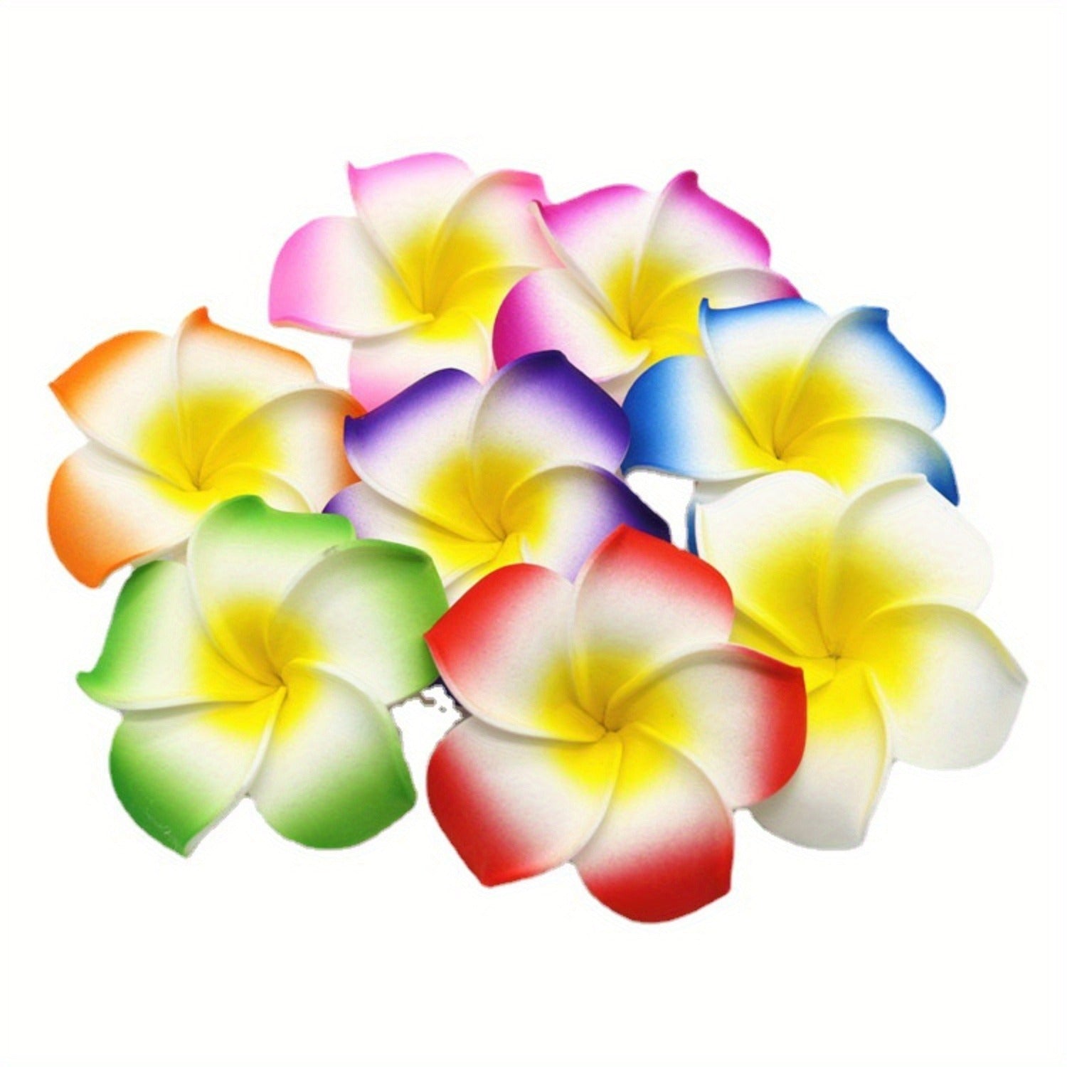 36-Pack Tropical Plumeria Hair Clips - Plastic Frangipani Flower Barrettes for Luau, Beach Parties, Hawaiian Themed Weddings, No Electricity Required