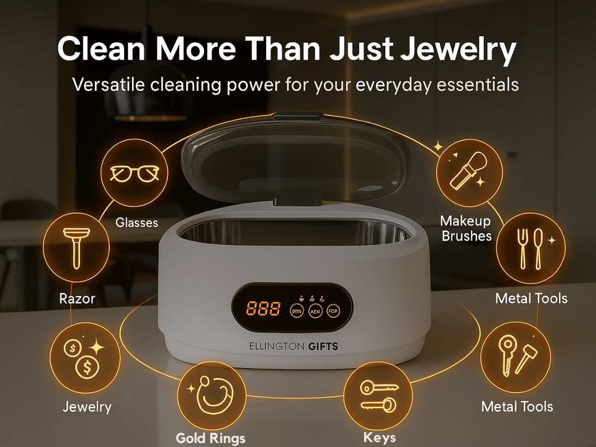 Ultrasonic Jewelry Cleaner, 48KHz Ultrasonic Cleaner Machine for Jewelry, Eyeglasses, Rings, Watch Strap, Dentures- Dual Cleaning Modes, 304 Stainless Steel Tank