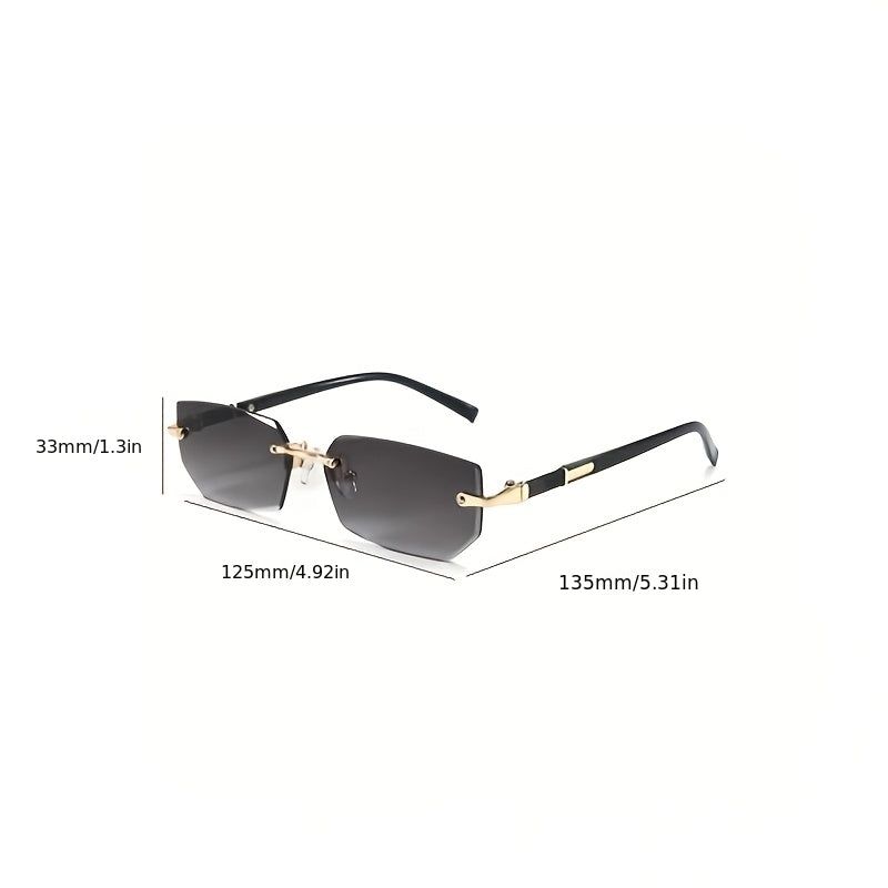Frameless Gradient Sunglasses 5 Pack for Men Women - Rimless Tinted Lens Shades in Gray Red Blue Black Brown, Lightweight No-Frame Design for Daily Wear Parties Casual Outdoor Fashion Style