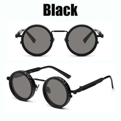 Steampunk Rotating Lens Glasses - Adjustable ND Mechanical Style Frame for Men Women, Cyberpunk Retro Sunglasses with Variable Brightness Lenses for Driving Outdoor, Unisex Fashion Eyewear