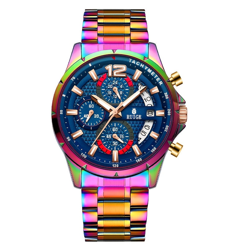 RUIGE Trendy And Fashionable Quartz Women's Watch, Date Display with Fashionable Night Light Function, Trendy And Cool Design Appearance, Vibrant And Colorful Colors for Women's Party Gifts N3-3