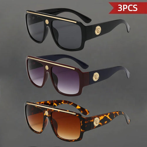 Polarized Sunglasses Set of 3 – Retro Lightweight Frame Unisex Shades for Men & Women, Travel Vacation Casual Everyday Wear, Perfect Holiday Gift Bundle