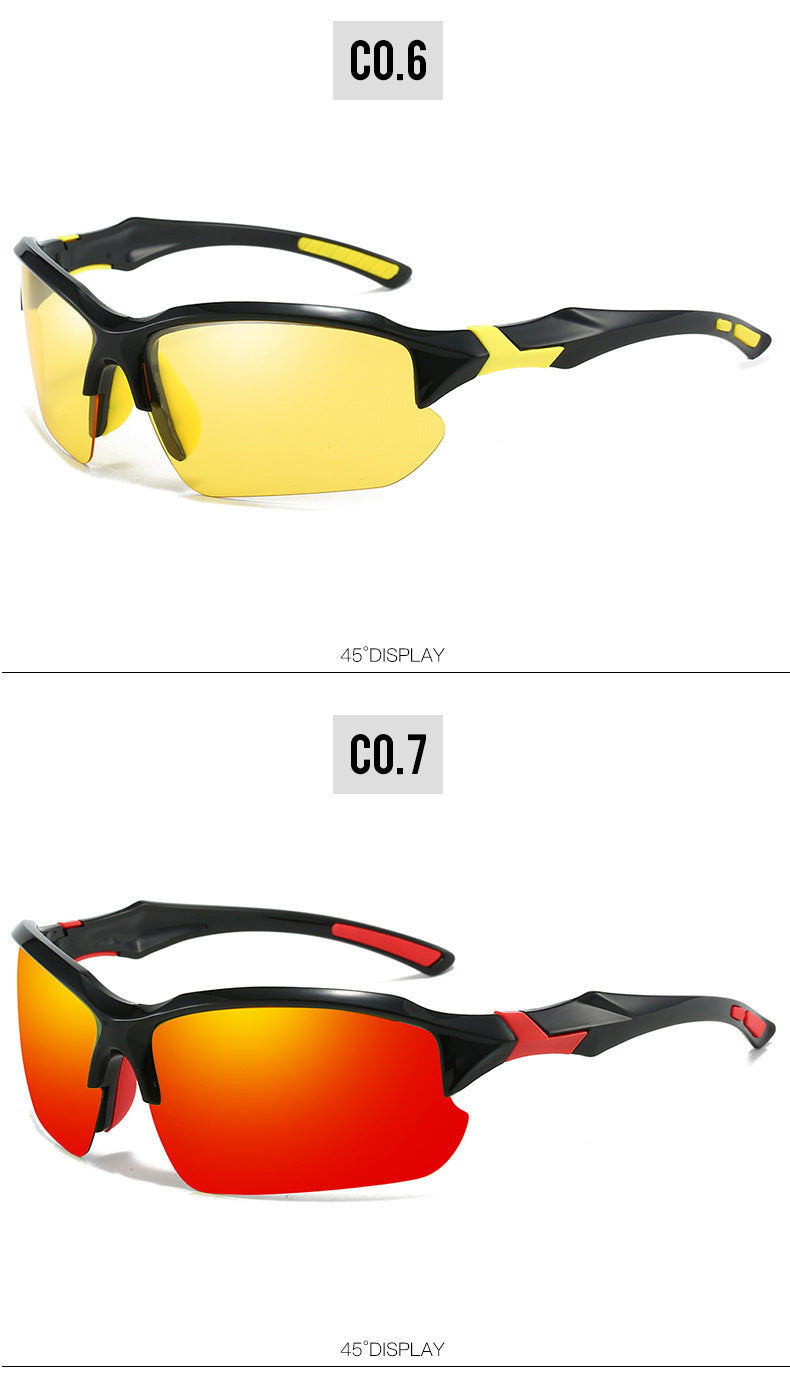 3pcs/ 10pcs New Cross-Border Outdoor Sports, Skiing, Driving Half-Frame Polarized Sunglasses Men'S Running Fishing Sunglasses Sun Protection Lightweight Goggles