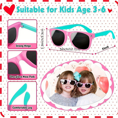 Kids Sunglasses 12 Pack - Outdoor Children's UV Protection Shades for Boys Girls, Unisex Fun Colorful Bulk Sunglasses Ideal for Party Favors, Holiday Gifts, Goody Bags & Everyday Outdoor Use