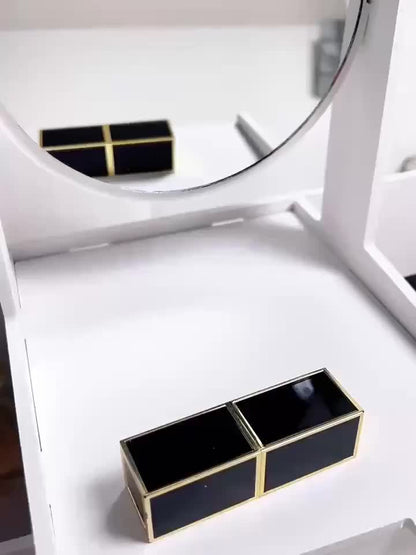 Jewelry Box with Cat Ear Mirror Large Dressing Table Organizer for Bedroom Home Storage Cute Aesthetic Jewelry Organizer Birthday Christmas Gift for Her