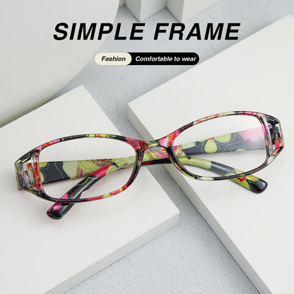 Floral Reading Glasses 9-Pack — Fashion Square Frame Hollow Design, Wide Temple, Comfortable Unisex Readers for Men & Women, Strengths +100 to +400