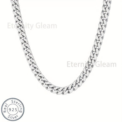 925 Sterling Silver Cuban Link Chain Necklace for Men – Hip Hop Fashion Chunky Choker 20"/22"/24" Birthday Valentine Gift