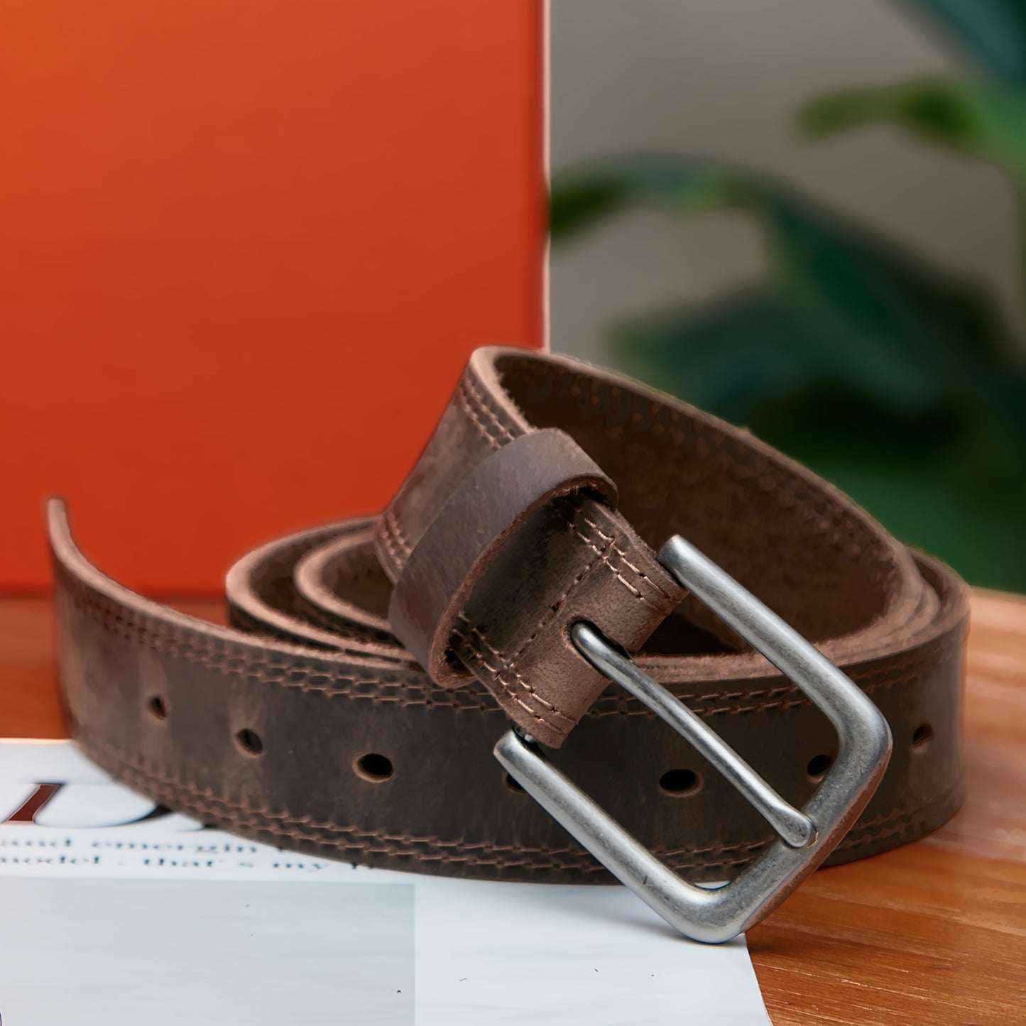 Men's Full Grain Leather Belt - Classic & Fashion Work Business Casual Dress Belt, Black Tan Bourbon Brown, Single & 2-Pack Bundle, Sizes 30-50 (Waist 28"-48")