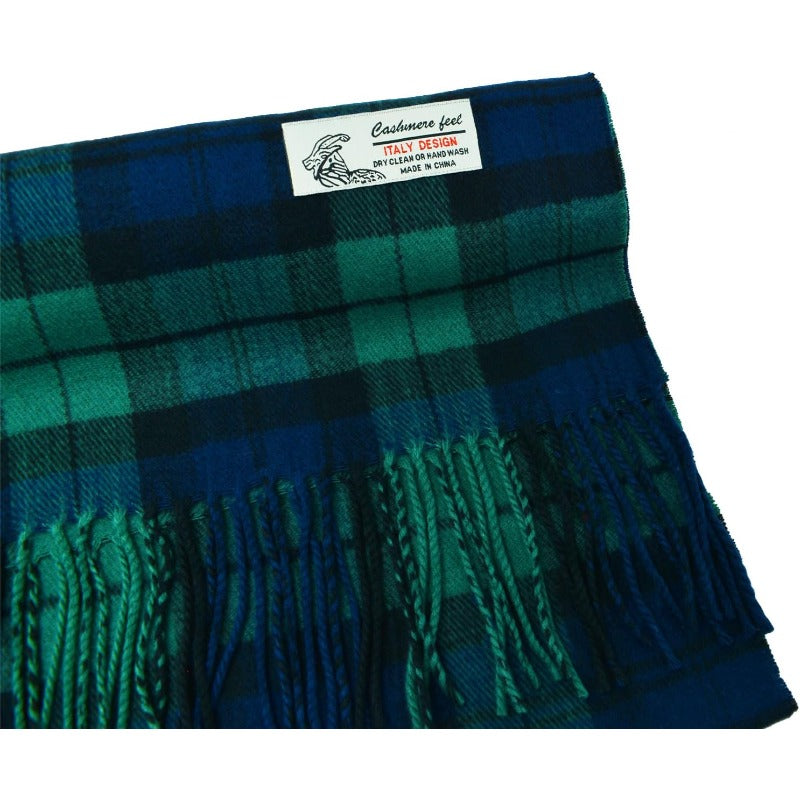 Scottish Stewart Tartan Plaid Luxurious Winter Scarf Soft Cashmere Feel 72"x12", Scottish Heritage Holiday Gift
