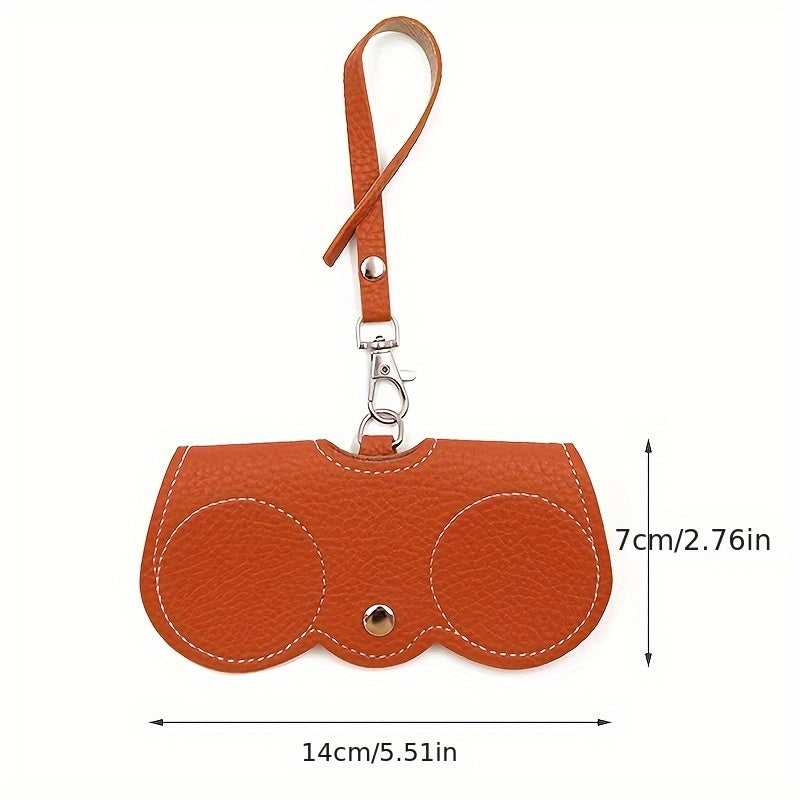 10-Pack Portable Stylish Faux Leather Case - Cute Clip-On Design with Golden Clasp Eyewear Holder for Women, Bag Pendant, Glasses Protection Cover for New Eyeglasses