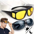 2pcs Set Night Vision Driving Glasses Full View Anti Glare for Men Women HD Day Night Use Sporty Eyewear