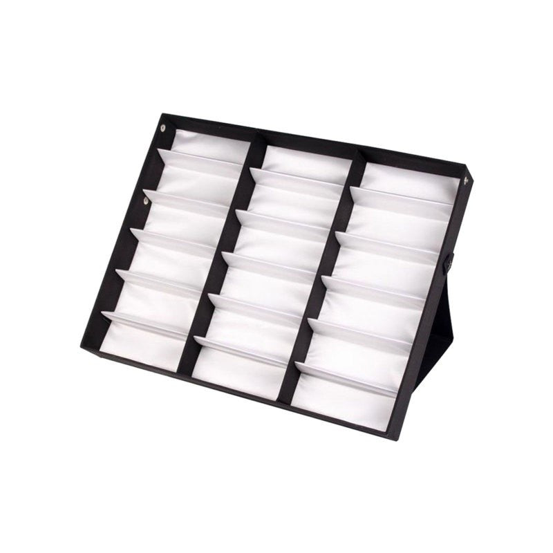 18 Grids Eyeglass Display Box Showcase Organizer Velvet Eyeglasses Collector Showcase Organizer Jewelry Tray Stand