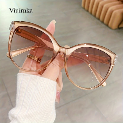 Oversized Cat Eye Sunglasses for Women Men Y2K Fashion Luxury Shades UV Protection Lightweight Beach Vacation Travel Eyewear Leopard Floral Multi-Color