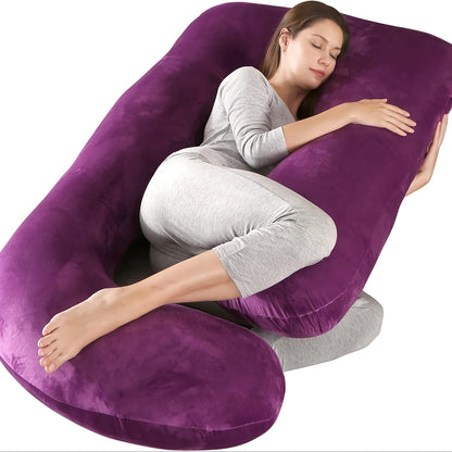 57-Inch J-Shaped Pregnancy Pillow - Breathable Washable Cover – view 2