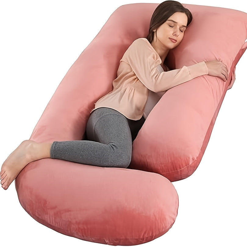 57-Inch J-Shaped Pregnancy Pillow - Breathable Washable Cover – view 7