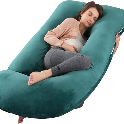 57-Inch J-Shaped Pregnancy Pillow - Breathable Washable Cover – view 8