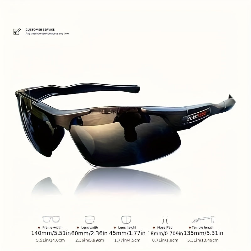 3pcs Polarized Glasses, Half Frame-Driving and Driving Rearview Mirror Polarized Glasses