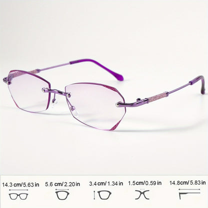 Diamond Reading Glasses Women 3 Pack Rimless Diamond-Inlaid Edge Anti-Glare PC Lens Lightweight Readers 1.0x to 4.0x Phone Computer Book Christmas Holiday Gift