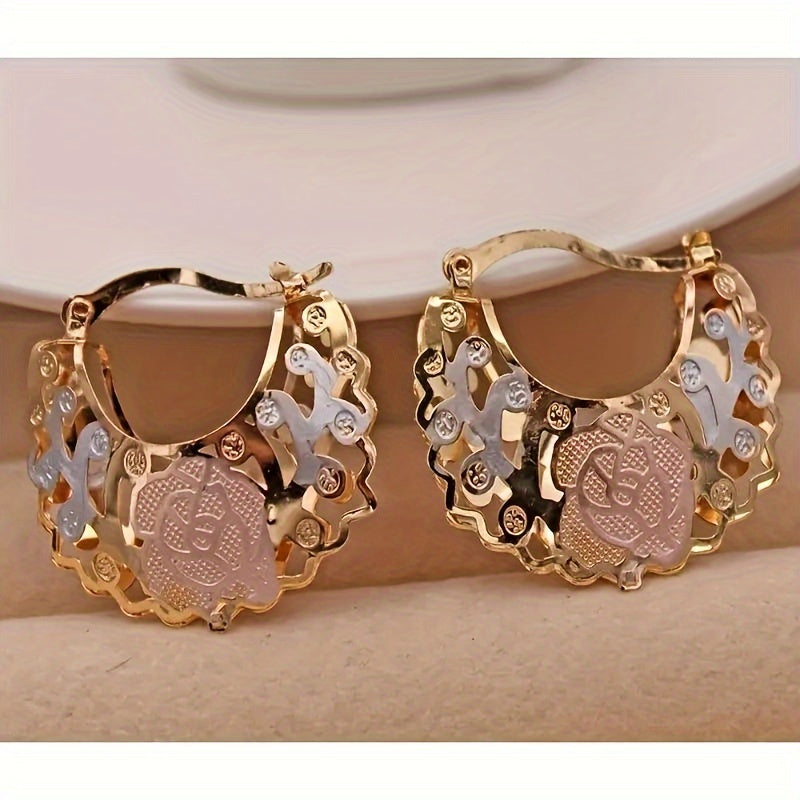 Gold Heart Hoop Earrings Set 4 Pairs for Women - Gold-Plated Hollow Heart Shaped Hoops, Elegant Fashion Jewelry for Wedding, Party & Birthday Gift