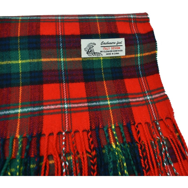 Scottish Stewart Tartan Plaid Luxurious Winter Scarf Soft Cashmere Feel 72"x12", Scottish Heritage Holiday Gift