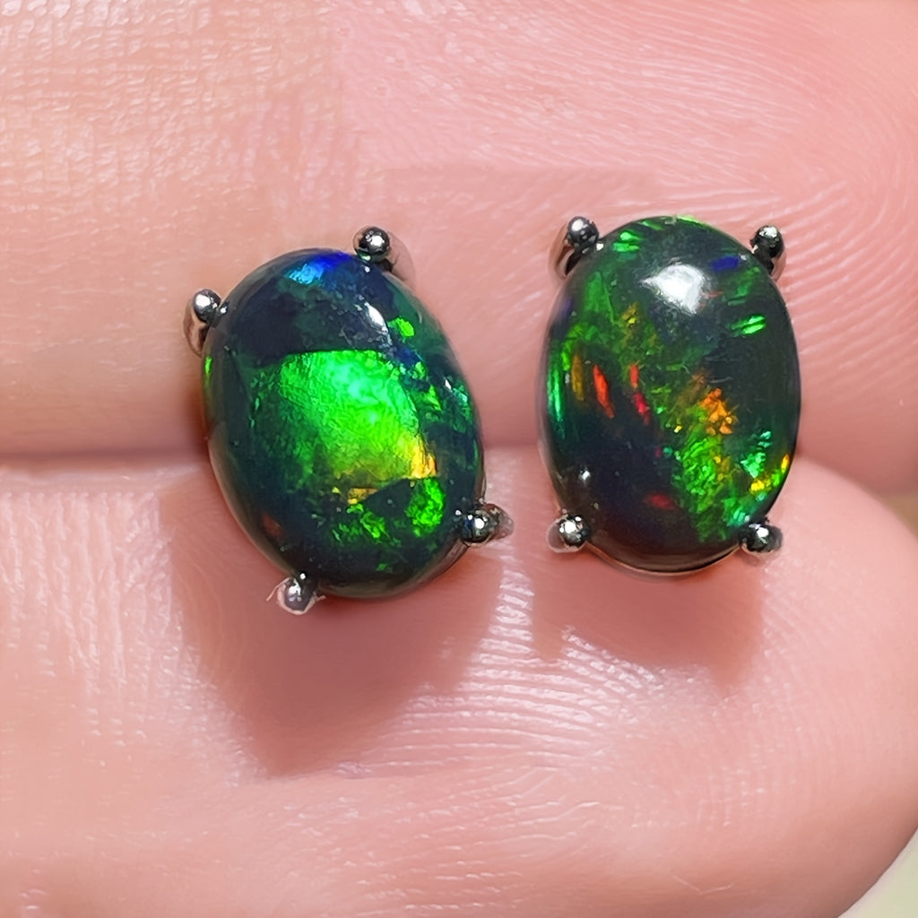 Opal Earring S925 Sterling Silver | Black Opal Jewelry, Birthday and Christmas Gifts for Her, Daily and Vacation Wear