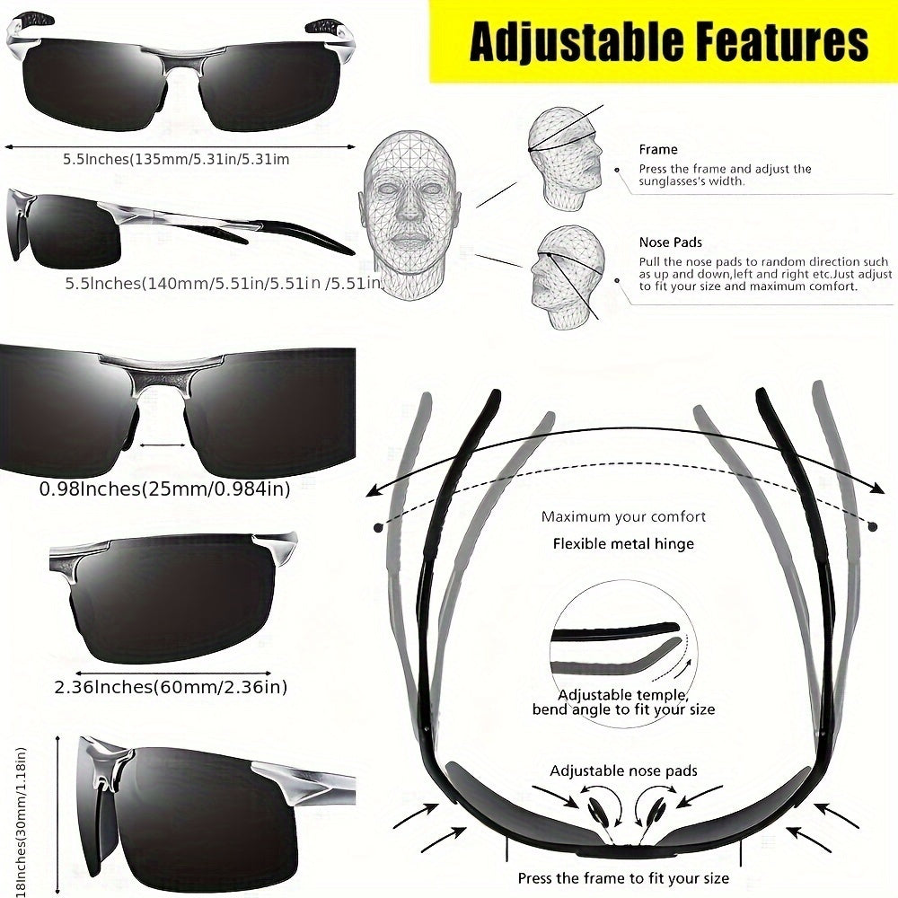 Top Sports Al-Mg Alloy Glasses Driving HD UltraLight Sports
