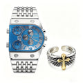 Opulent Men'S Golden Quartz Watch - Stylish Business Timekeeper Featuring Chronograph & Date Function, Alloy Band & Case, Powered by 36V Battery, Formal Attire Accessory | Refined Design | Roman Numeral Indicators