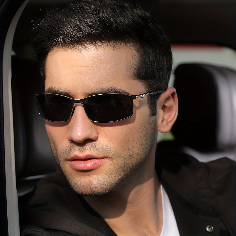 Men'S Sports Polarized Sunglasses - Metal Frame with UV400 for Driving, Premium Gift Packaging