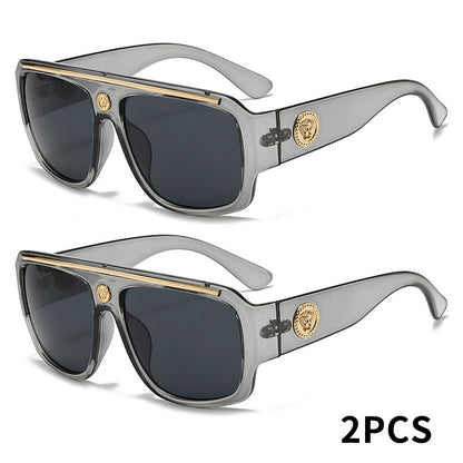 Cyberpunk Square Fashion Glasses for Men – Metal Frame Street Style Lightweight Eyewear, Trendy Unisex Shades in Multiple Colors, Luxury Polished Daily Wear Sunglasses & Gift Idea