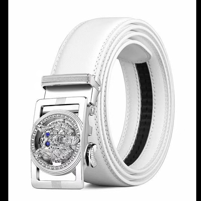 Multicolour Stylish Metal Buckle Belt for Men and Women - Fashionable Daily Decoration Jeans Belt with Automatic Buckle - Perfect Accessory for Business and Casual Accasions