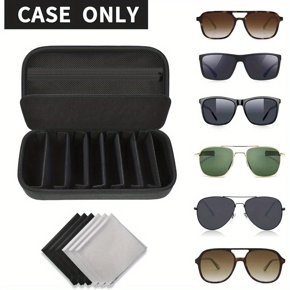Sunglasses Organizer Case Travel Storage Bag Multi-Slot for Men Women – Portable Protective Eyewear Holder, 2 4 6 Slot & Large Options, Black Brown Grey Pink
