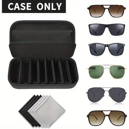 Sunglasses Organizer Case Travel Storage Bag Multi-Slot for Men Women – Portable Protective Eyewear Holder, 2 4 6 Slot & Large Options, Black Brown Grey Pink