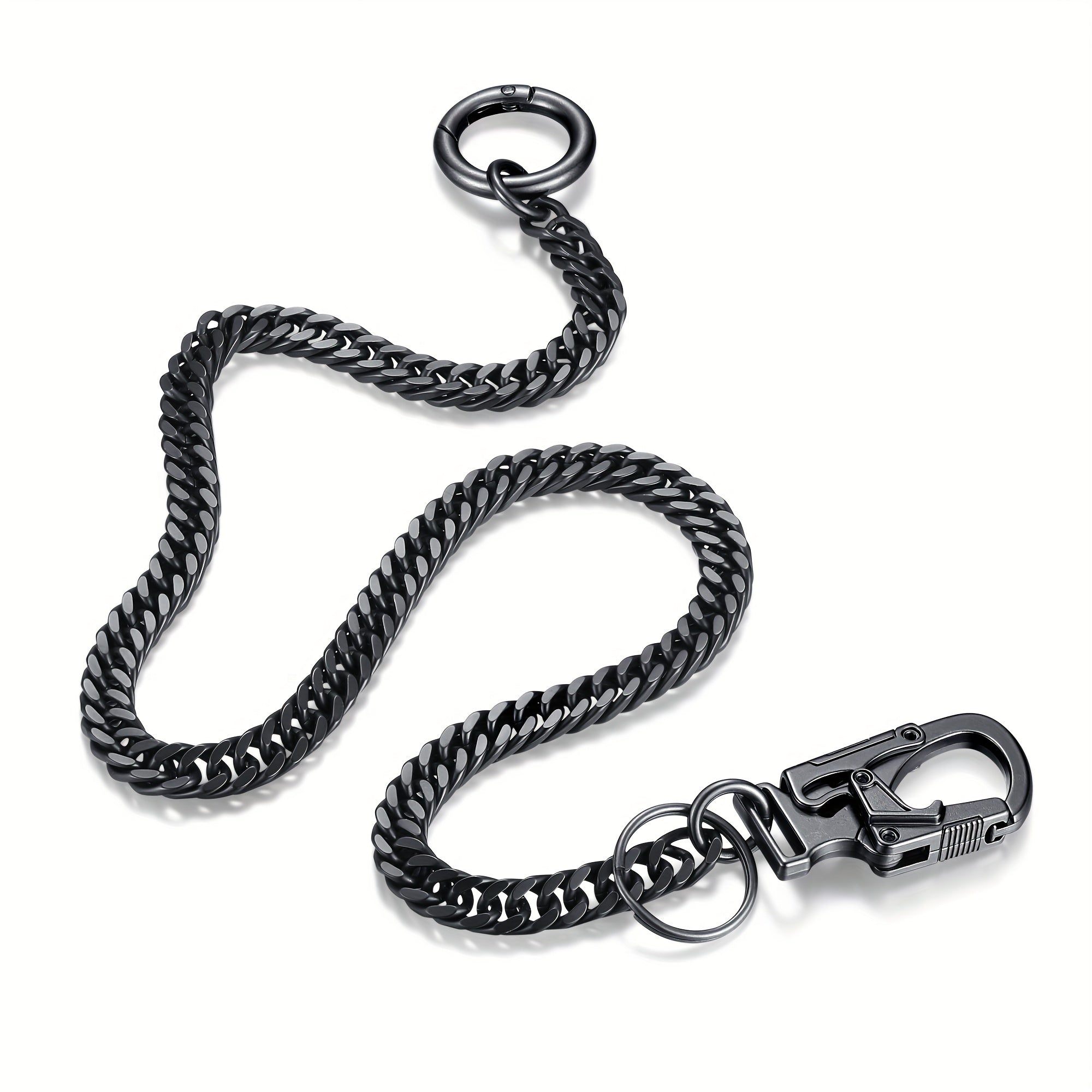 Ahiller Business Style Wallet Chain, Hip Hop Style Keychain - Dual Lock Security Design, Outdoor Camping, Traveling Accessory for Motorcycle/Daily Use with Scratch Resistant Coating, Men's EDC Carrying Gear Chain, Perfect Gift for Boyfriends And Dads, Dai