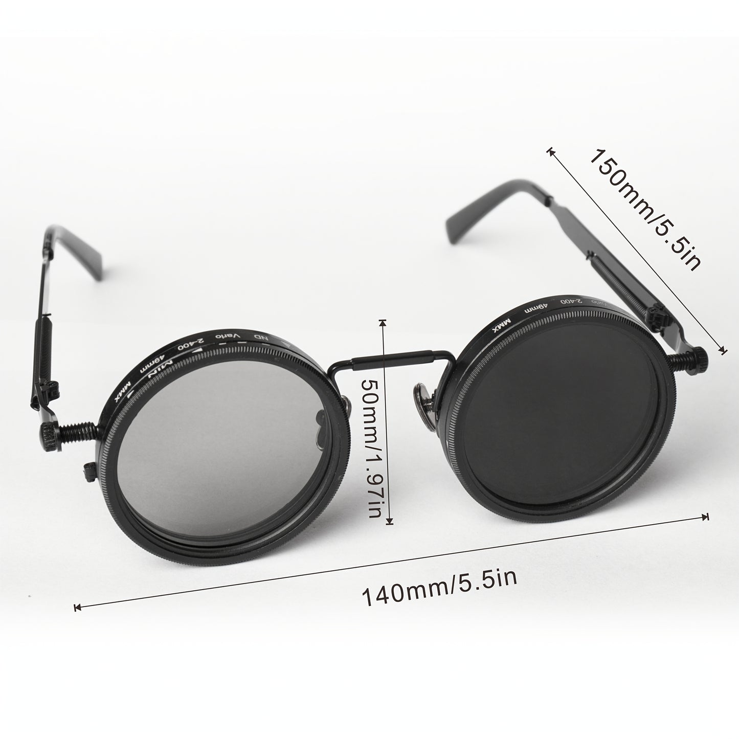 Industrial Punk Rotating Dimming Fashion Glasses – Spring Temple Flip-Up Adjustable Tint Eyewear, Steampunk Street Style Shades for Men & Women, Versatile High-Fashion Statement Piece