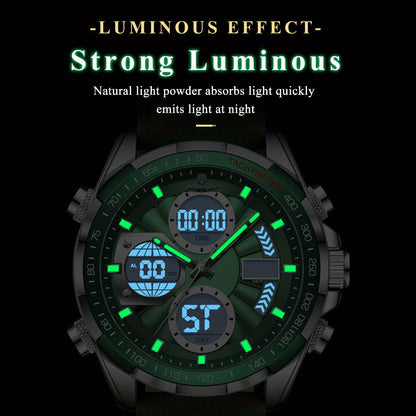 POEDAGAR Men's Analog-Digital Sport Watch — Quartz, Waterproof, Alarm, Calendar | 8 Colors