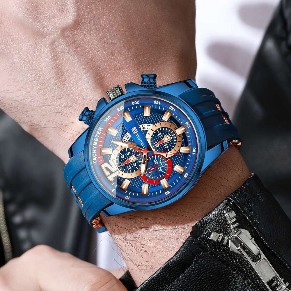 Silicone Watch for Men Fashion Casual Quartz Date Display Sport Wristwatch Sporty Design Multiple Colors Christmas Thanksgiving Gift Reloj Para Hombre