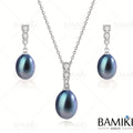 S925 Silver 3.4G, Total Product Weight (8.97G). Sea Salt Cultured Pearl/ Freshwater White Pearl Set Pendant, Pearls 9-10MM