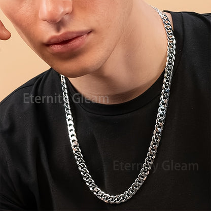 925 Sterling Silver Cuban Link Chain Necklace for Men – Hip Hop Fashion Chunky Choker 20"/22"/24" Birthday Valentine Gift