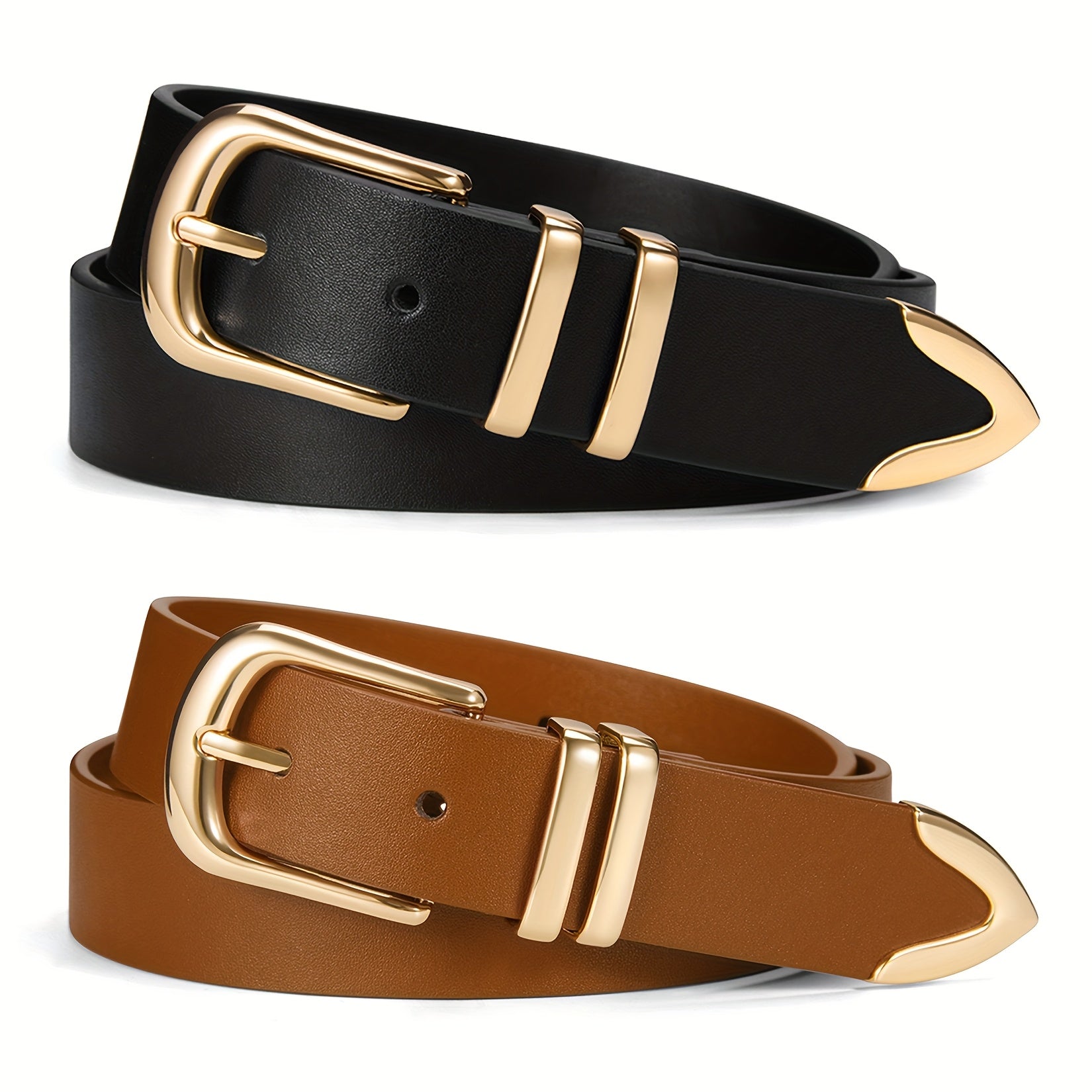 2pcs Women'S Belt Set, Multi-Color Combination Pack, Daily Casual And Office Versatile Belts for Dresses And Pants