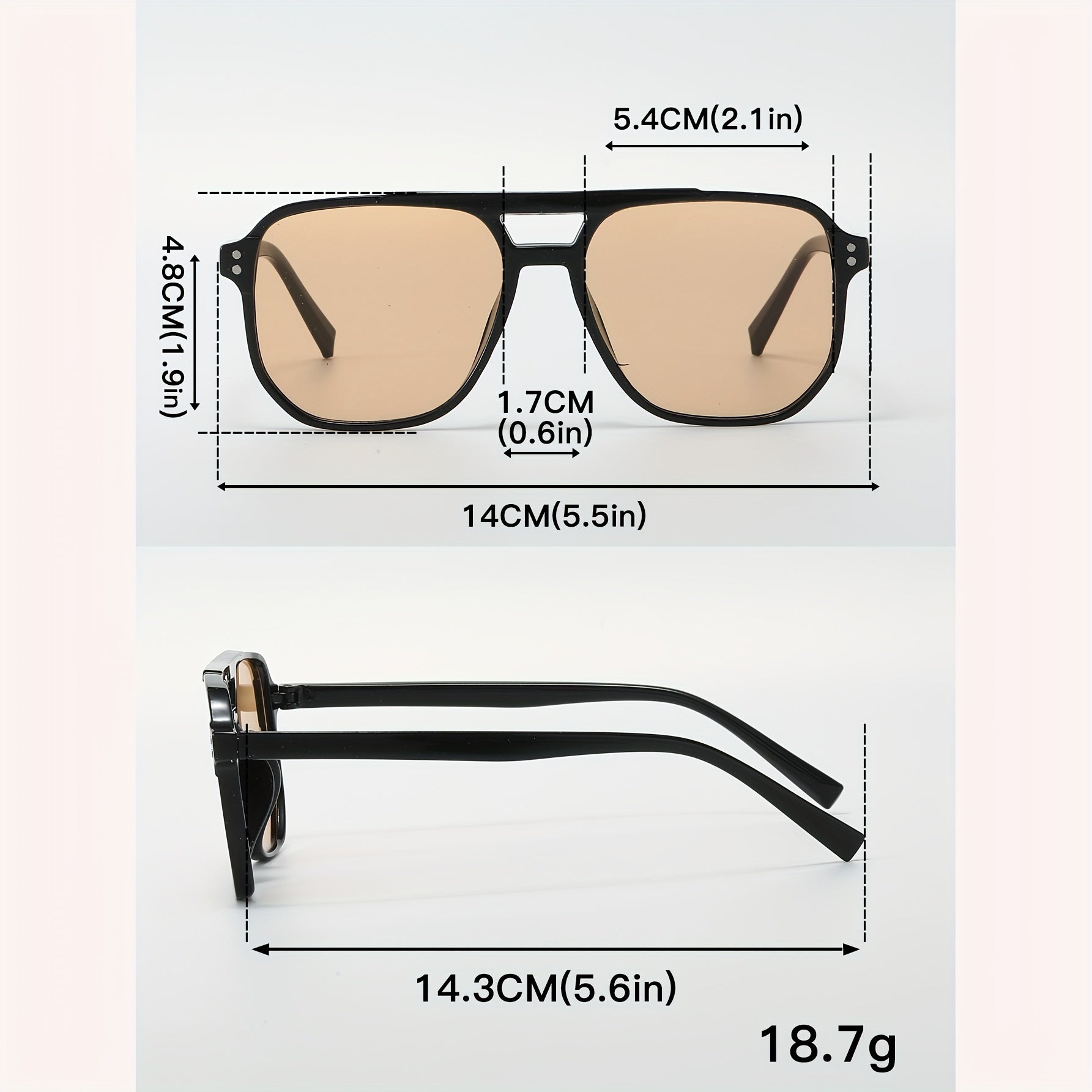 5pcs Pilot Fashion Glasses - Large Square PC Frames, Men's and Women's Fashion Casual Glasses, Suitable for Various Places