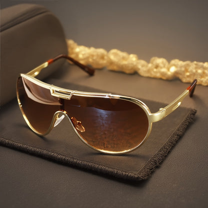 Oversized Retro Sunglasses Unisex Vintage Frame Anti-Glare Lenses Metal Hinges with Case Streetwear Fashion Men Women Trendy Eyewear