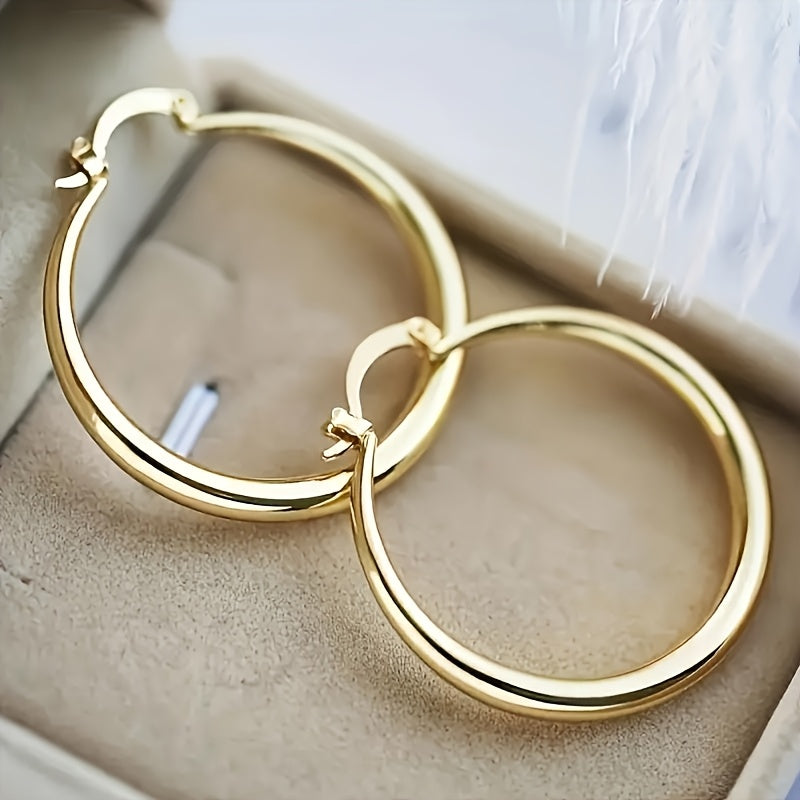 2 Pairs Of Copper Circle Earrings - Elegant And Sexy Women's Accessories - Suitable for Daily Casual Wear And Gift Giving