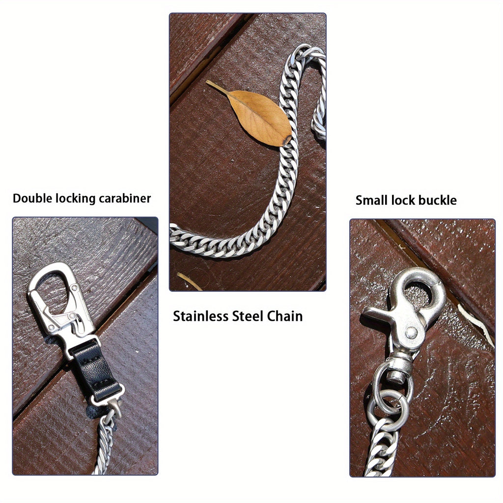 Ahiller Business Style Wallet Chain, Hip Hop Style Keychain - Dual Lock Security Design, Outdoor Camping, Traveling Accessory for Motorcycle/Daily Use with Scratch Resistant Coating, Men's EDC Carrying Gear Chain, Perfect Gift for Boyfriends And Dads, Dai