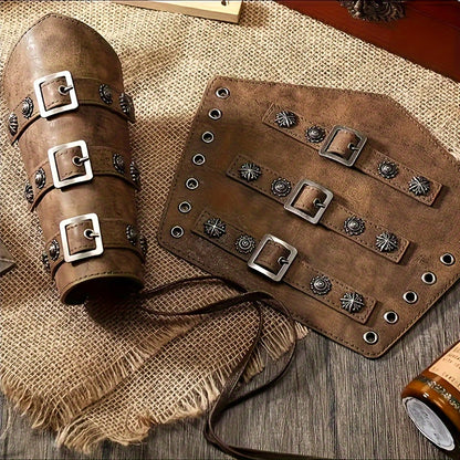 Medieval Knight Wrist Guards Handcrafted Cosplay Armor Bracers Halloween Stage Performance Costume Accessories for Men Women