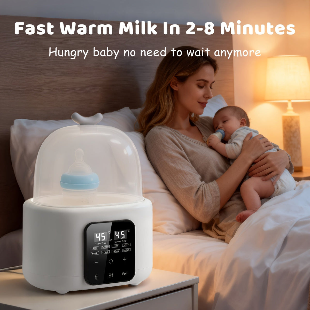 6-in-1 Electric Bottle Warmer - Timer, Defrost and Keep-Warm Modes – view 2