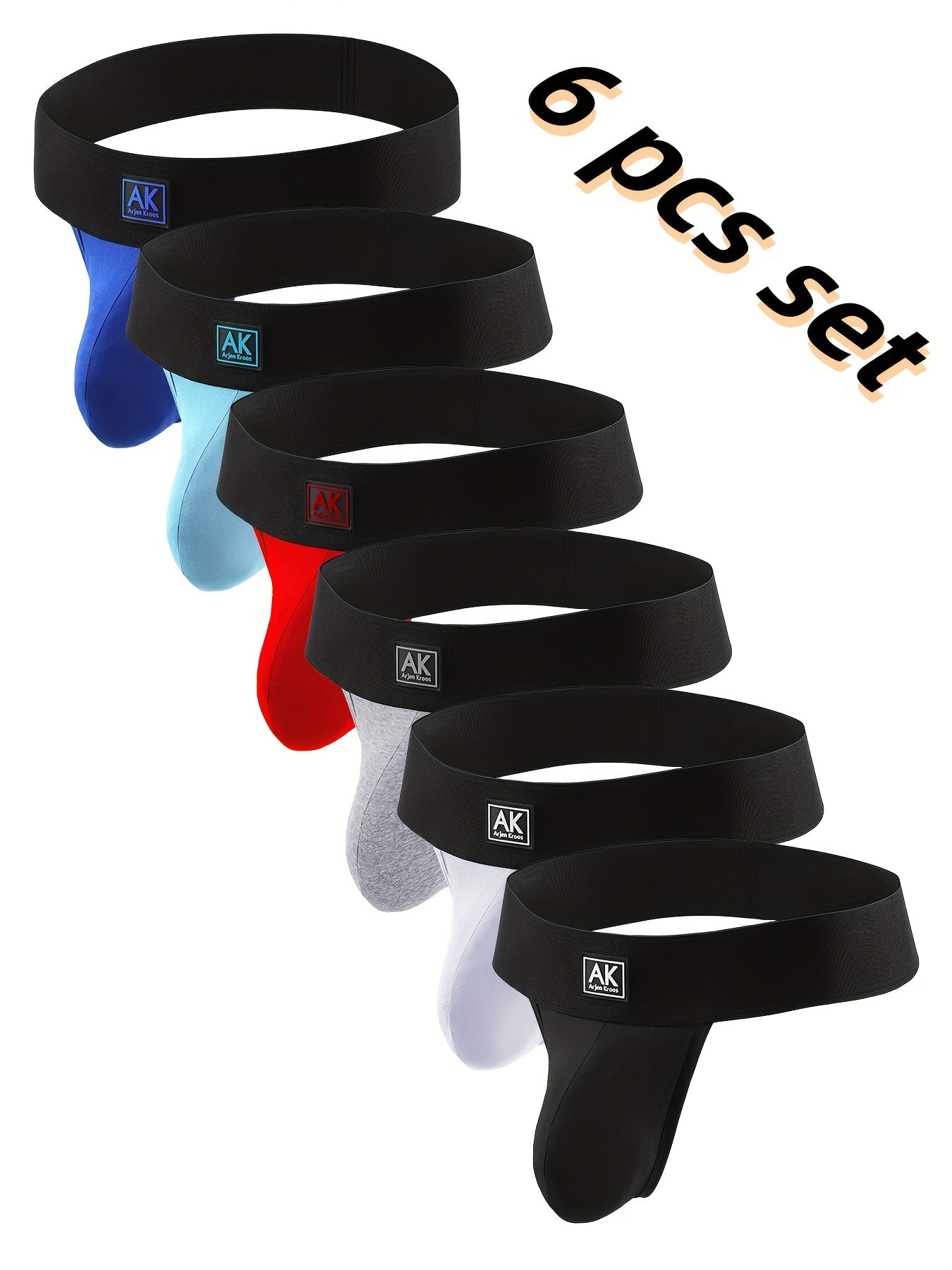 6-Pack Men's Athletic Jockstraps - Breathable Gym Support Pouch – 10-Variant Selection – view 12