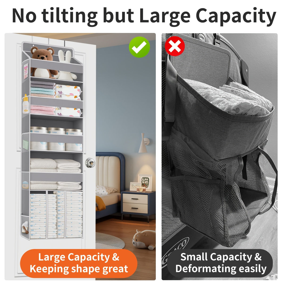 6-Shelf Over-the-Door Organizer - Clear Front and Side Pockets – view 2