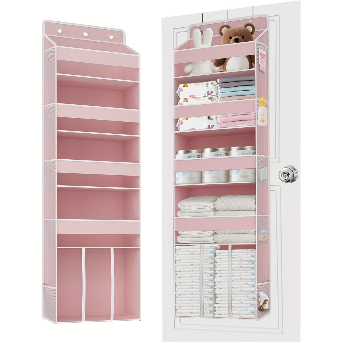 6-Shelf Over-the-Door Organizer - Clear Front and Side Pockets – view 6