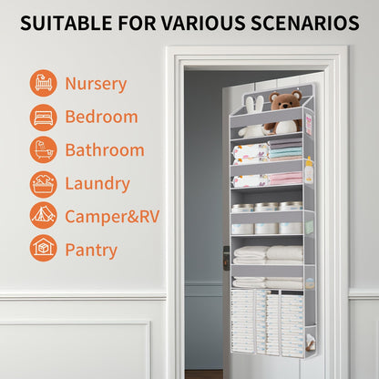 6-Shelf Over-the-Door Organizer - Clear Front and Side Pockets – view 8