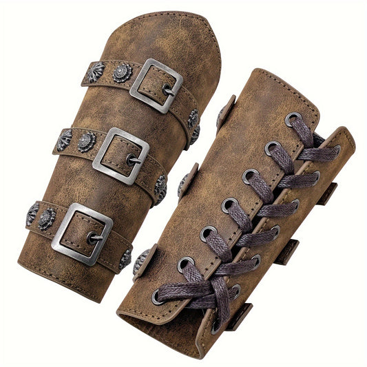 Medieval Knight Wrist Guards Handcrafted Cosplay Armor Bracers Halloween Stage Performance Costume Accessories for Men Women